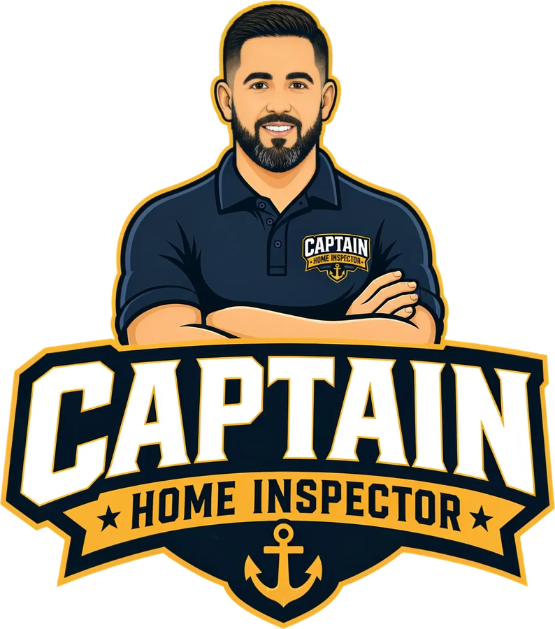 Captain Home Inspector badge with the Captain mascot