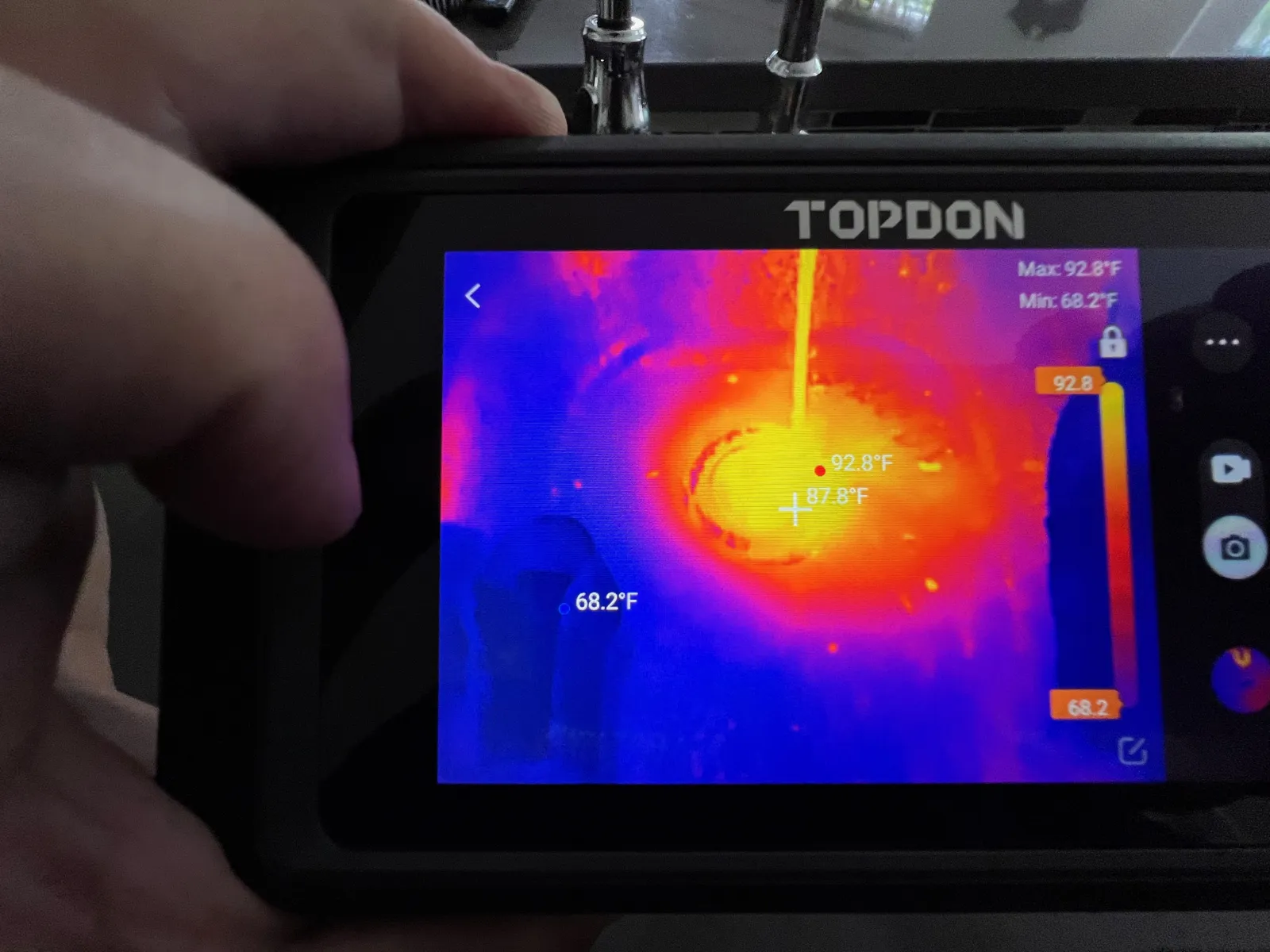 Thermal camera scan during a home inspection